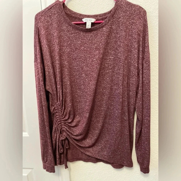 Nine West Tops - Nine West burgundy long sleeve blouse size M